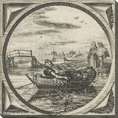 Картина Женщина в весельной лодке