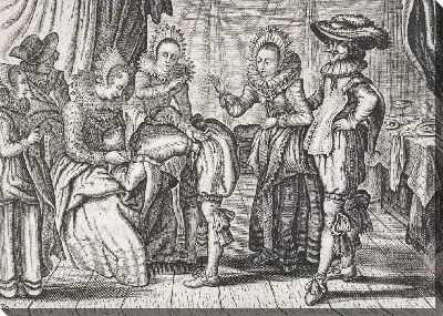 Картина Любопытная сцена в богатом интерьере