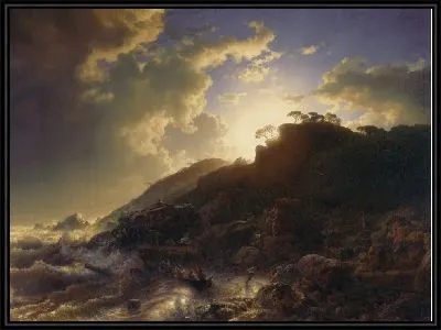 Закат после шторма на побережье Сицилии