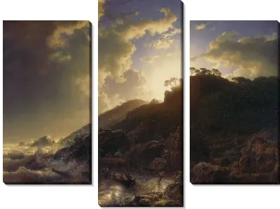 Закат после шторма на побережье Сицилии