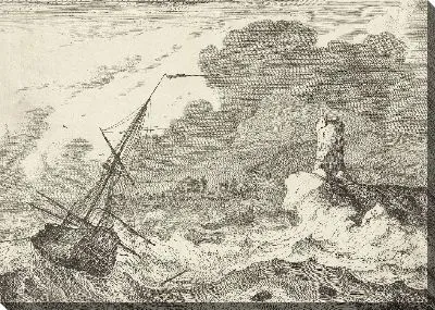 Картина Корабль в бурном море