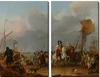 Картина Прибытие Стадхолдера-короля Виллема III (1650-1702) в Ораньепольдер 31 января 1691 года