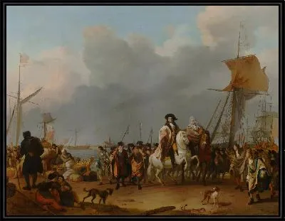 Картина Прибытие Стадхолдера-короля Виллема III (1650-1702) в Ораньепольдер 31 января 1691 года