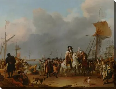 Картина Прибытие Стадхолдера-короля Виллема III (1650-1702) в Ораньепольдер 31 января 1691 года