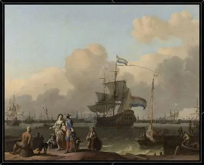  в Амстердаме, с фрегатом 'De Ploeg'