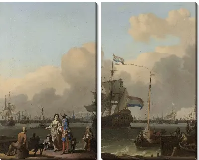  в Амстердаме, с фрегатом 'De Ploeg'