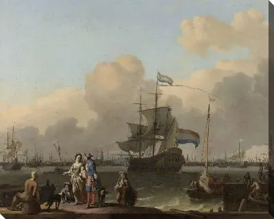  в Амстердаме, с фрегатом 'De Ploeg'