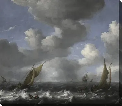 Картина Морской пейзаж и рыбацкие лодки