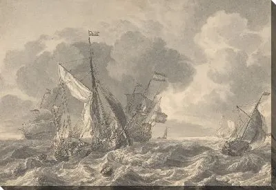 Картина Корабли в бурном море №2