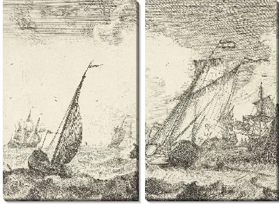 Картина Корабли в море