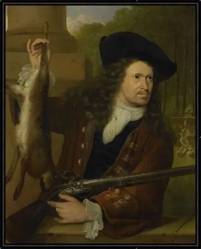 Картина Ян де Хуг (1650-1731). Двоюродная сестра Анны де Хуг, одетая для стрельбы