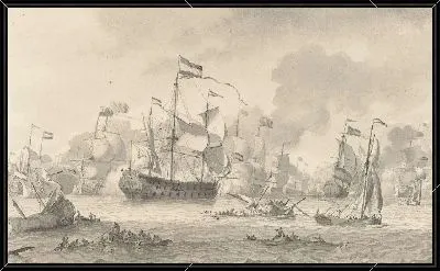 Морское сражение между голландским и английским флотом