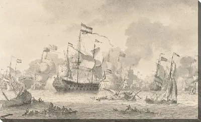 Морское сражение между голландским и английским флотом