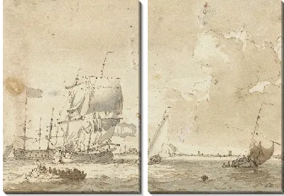 Картина Корабли на воде для города