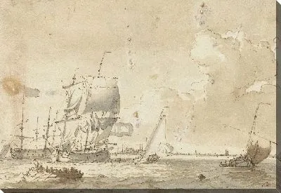 Картина Корабли на воде для города