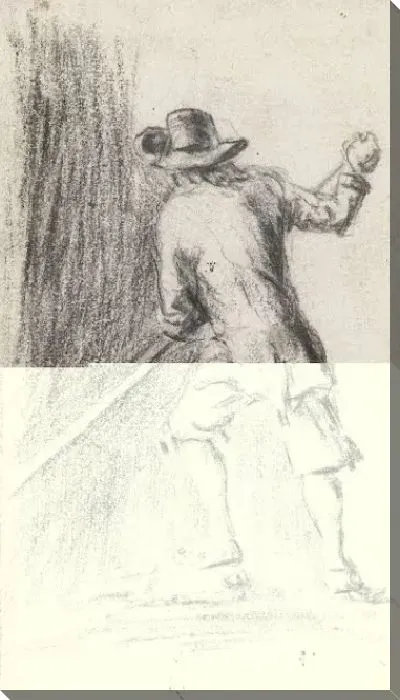 Картина Человек с деревом, вид сзади