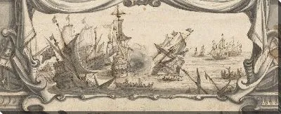 Картина Морской бой в картуше