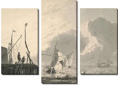 Картина Гавань на море во время грозы