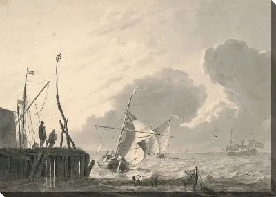 Картина Гавань на море во время грозы