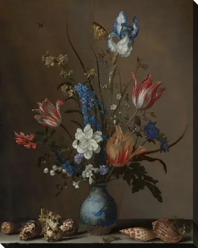 Картина Цветы в вазе Ван-Ли с ракушками