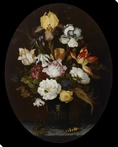 Картина Натюрморт с цветами в стеклянной вазе