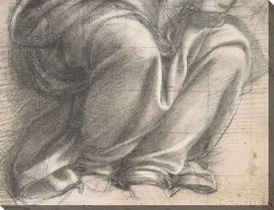 Картина Изучение драпировки над коленями сидящей фигуры.