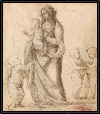 Мадонна с Младенцем с младенцем Иоанном Крестителем и двумя Путти (ректо);