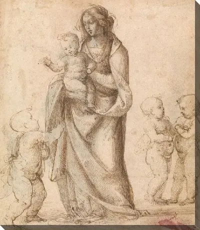 Картина Мадонна с Младенцем с младенцем Иоанном Крестителем и двумя Путти (ректо);