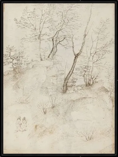 Картина Два монаха на склоне холма [ректо]