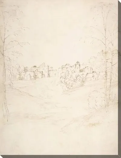 Картина Маленький городок на склоне склона