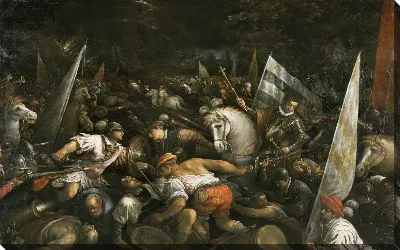 Сцена битвы: Карл VIII получает корону Неаполя