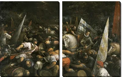 Сцена битвы: Карл VIII получает корону Неаполя