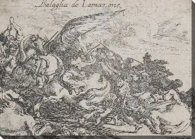 Картина Битва за Амазонку, из «Битвы разных народов» (Capricci di varie battaglie)