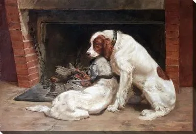 Картина Две собаки у камина (Two dogs by the fire)