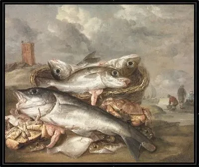 Натюрморт с рыбой на берегу в Эгмонд-ан-Зее