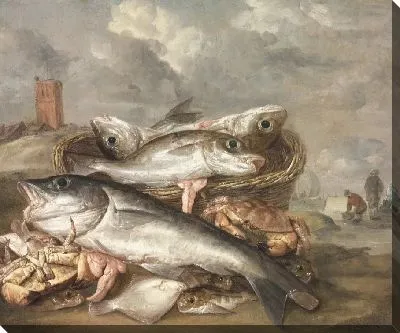 Натюрморт с рыбой на берегу в Эгмонд-ан-Зее