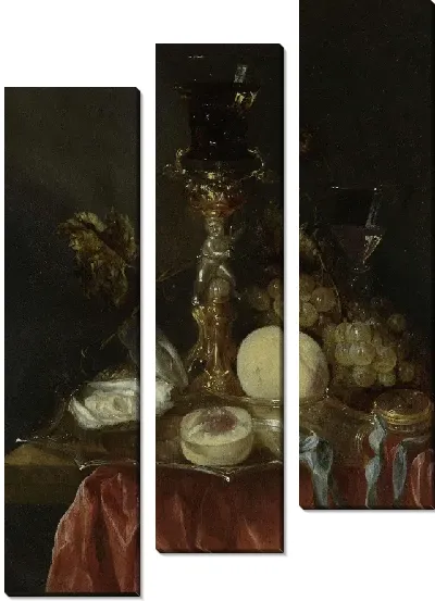 Картина Натюрморт с серебристо-позолоченным бекершром с Ремером