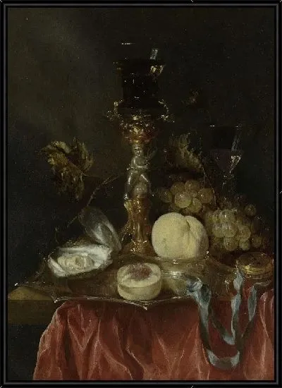 Картина Натюрморт с серебристо-позолоченным бекершром с Ремером