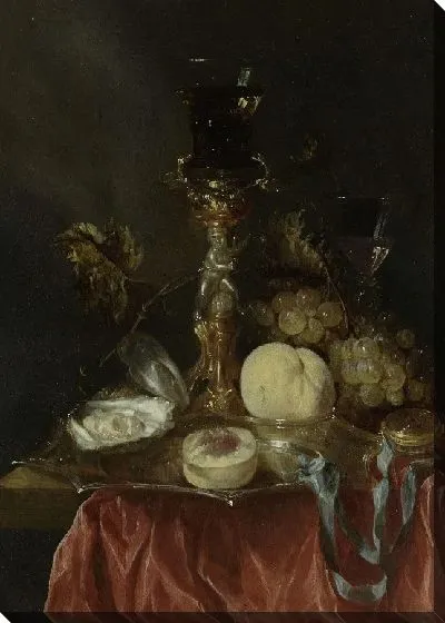 Картина Натюрморт с серебристо-позолоченным бекершром с Ремером