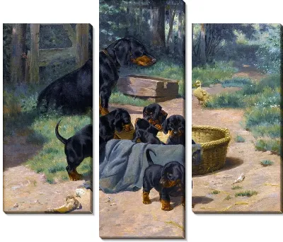 Картина Витте и ее щенки (Witte and her puppies)