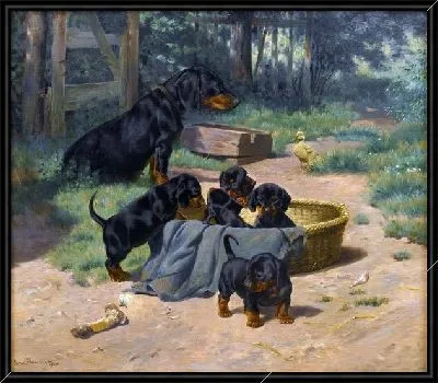 Картина Витте и ее щенки (Witte and her puppies)