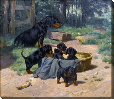 Картина Витте и ее щенки (Witte and her puppies)