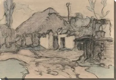 Картина Хозяйственные постройки и колодец, Польша