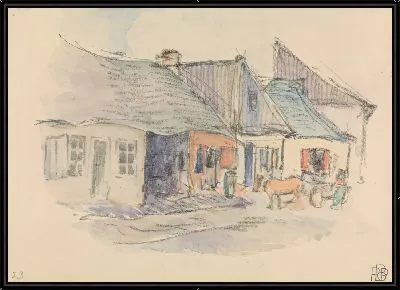 Картина Уличная сцена: Опатув Келецкий, Польша