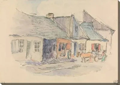 Картина Уличная сцена: Опатув Келецкий, Польша