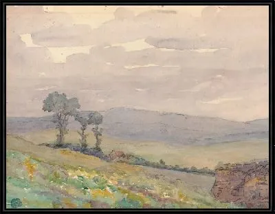 Пейзаж с тремя деревьями