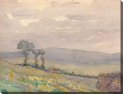 Пейзаж с тремя деревьями