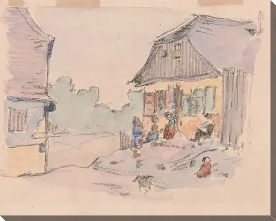 Картина Семья собралась на крыльце, Опатув Келецкий, Польша