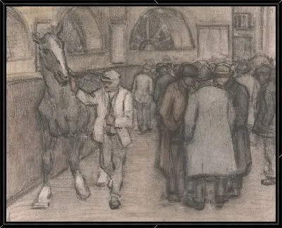 Конная ярмарка (с дополнительными набросками на полях)