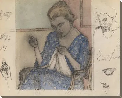 Этюд шитья женщины